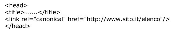 Codice HTML Rel Canonical